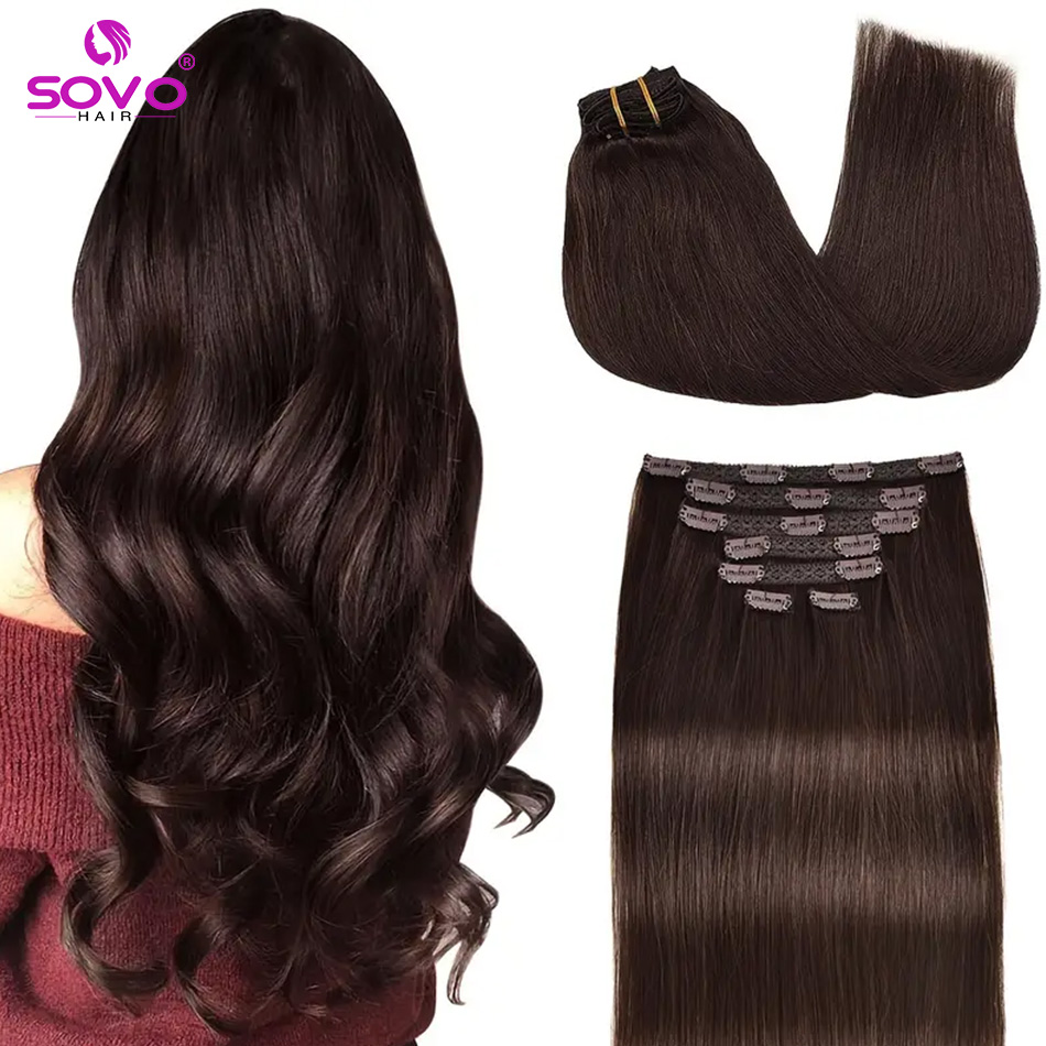 Seamless Clip In Hair Extensions Human Hair - Extensiones de cabello con clip 100%