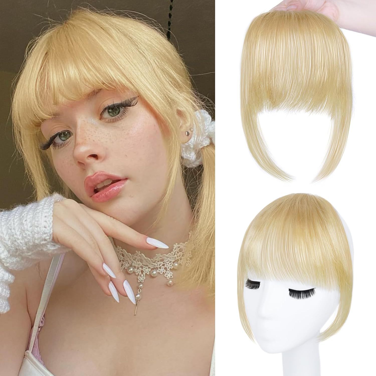 100% flequillo de cabello huma - Seamless Clip In Hair Extensions Human Hair reseña y precio