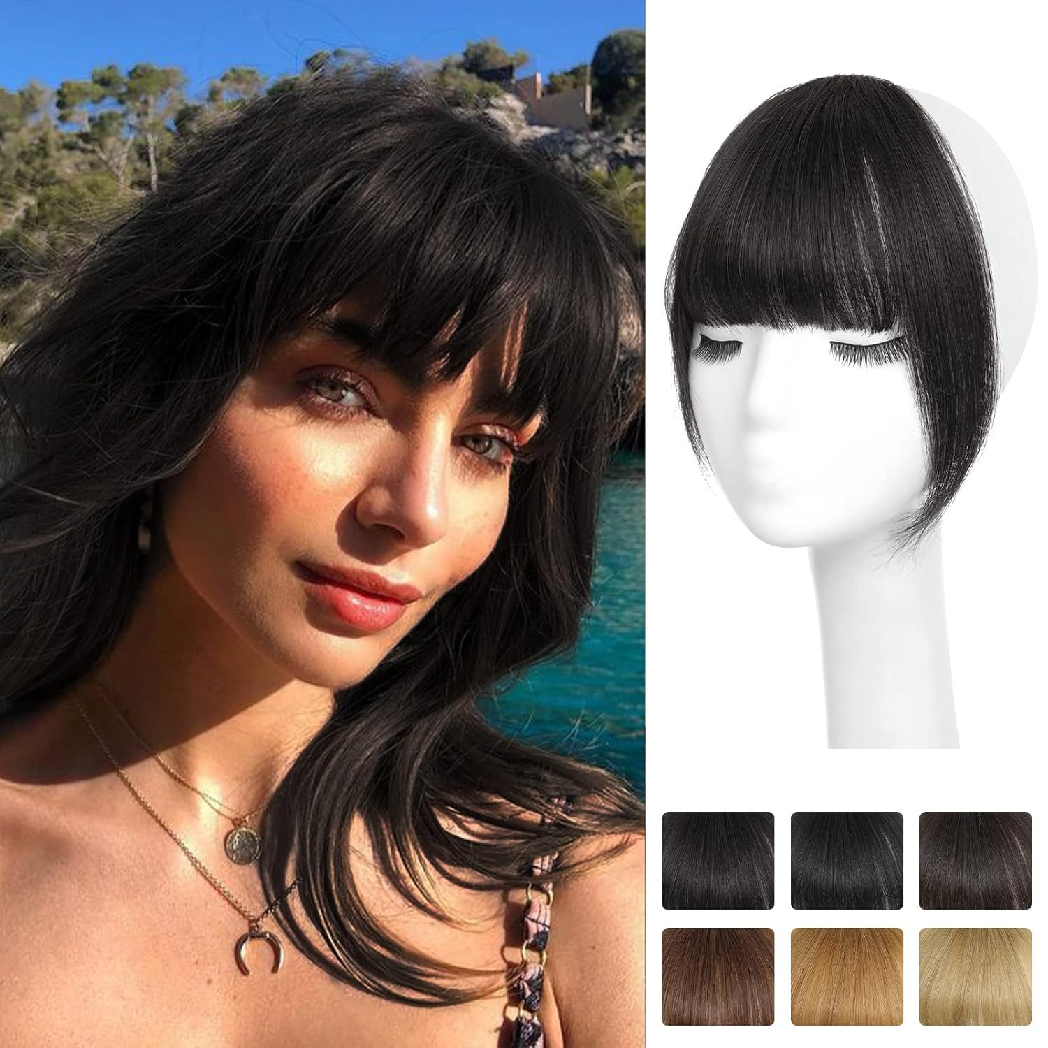 100% flequillo de cabello huma - Seamless Clip In Hair Extensions Human Hair reseña y precio
