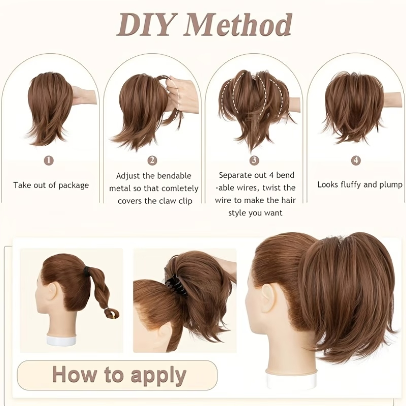 Extensiones de cola de caballo - Claw Clip Messy Bun Hair Piece reseña y precio