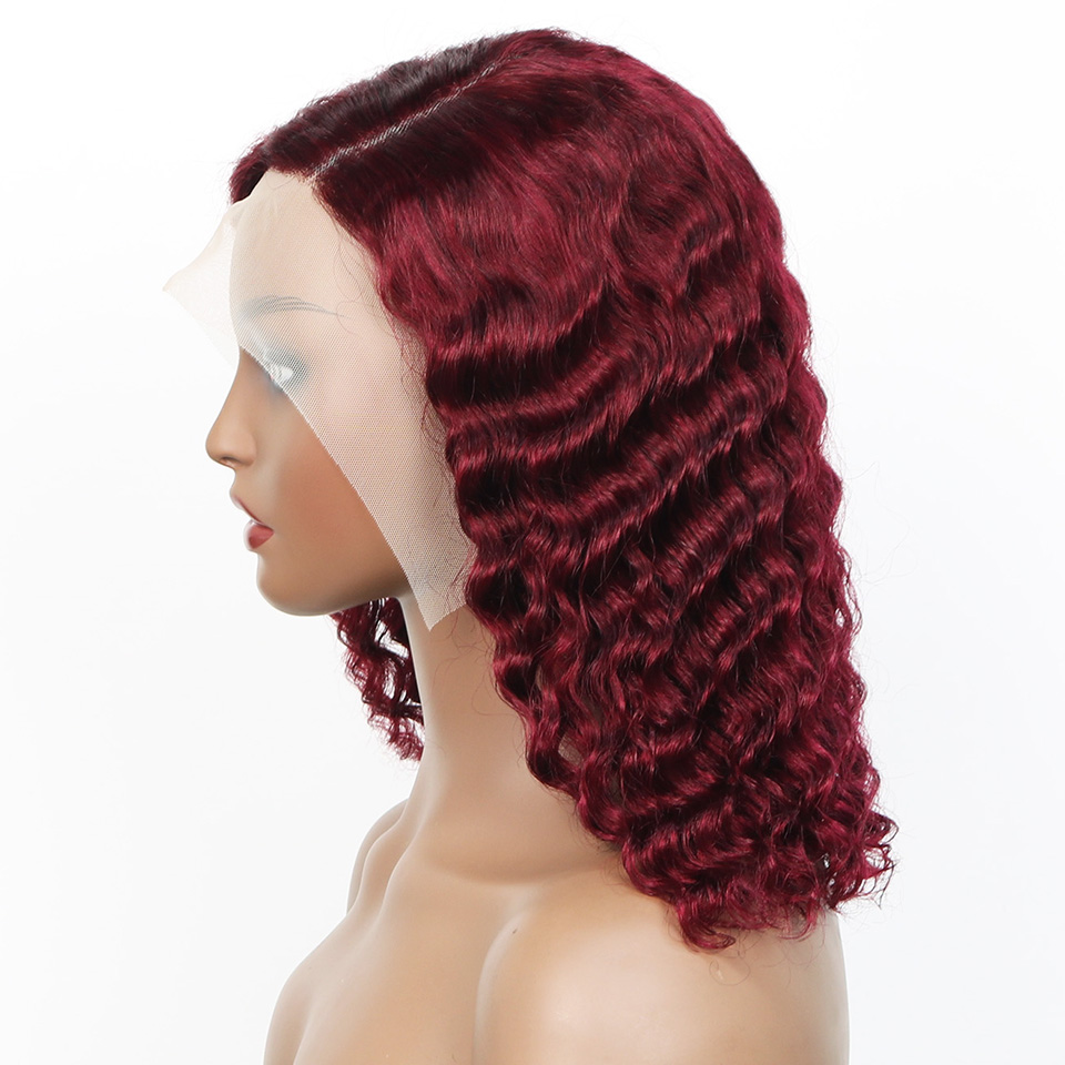 Peluca corta de color burdeos  - Pre Parted 13X4 Lace Front Bob Wig reseña y precio