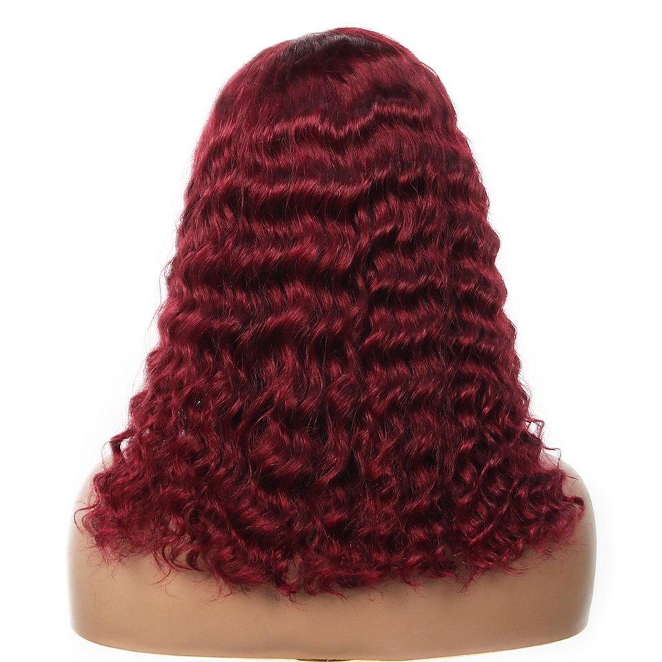 Peluca corta de color burdeos  - Pre Parted 13X4 Lace Front Bob Wig reseña y precio