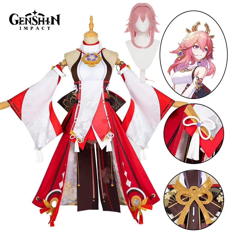 Disfraz de Cosplay de Yae Miko - Synthetic Wigs reseña y precio