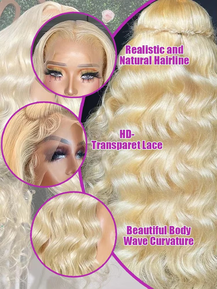 Peluca de encaje frontal ondul - 613 Blonde Body Wave Lace Front Wig reseña y precio